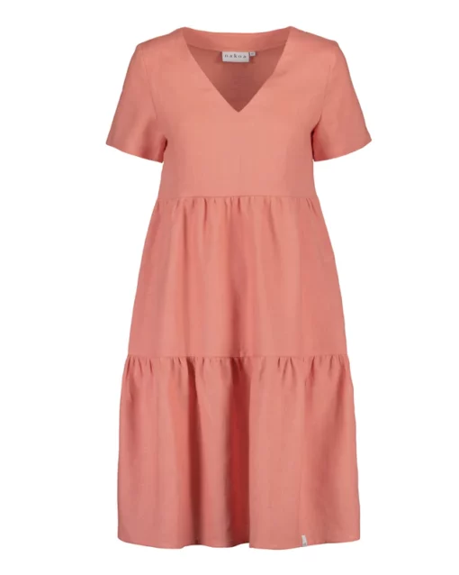 Nakoa Layered Linen Dress Papaya