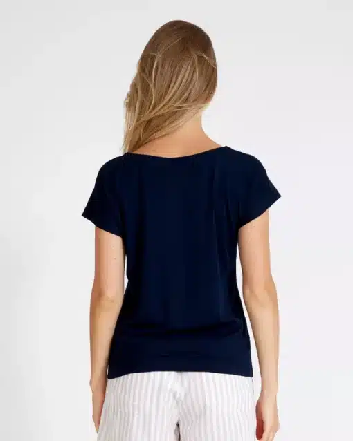 Holebrook Asta Capsleeve Top Navy