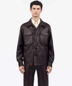 Tiger of Sweden Leson Leather Jacket Aubergine