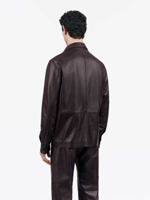 Tiger of Sweden Leson Leather Jacket Aubergine