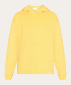 Knowledge Cotton Apparel Loose Fit Hood Misted Yellow