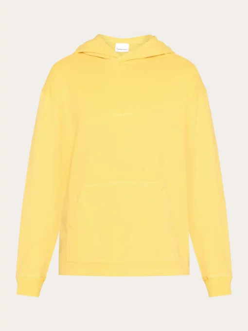 Knowledge Cotton Apparel Loose Fit Hood Misted Yellow