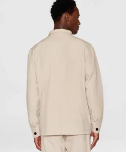 Knowledge Cotton Apparel Slub Yarn Overshirt Light Feather Gray