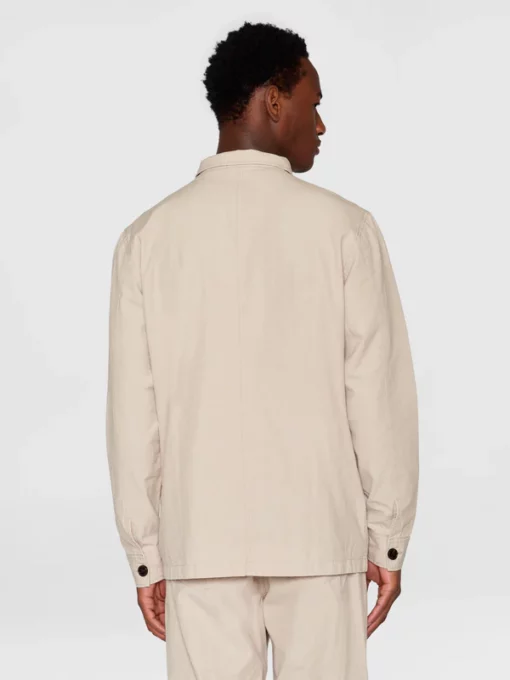 Knowledge Cotton Apparel Slub Yarn Overshirt Light Feather Gray