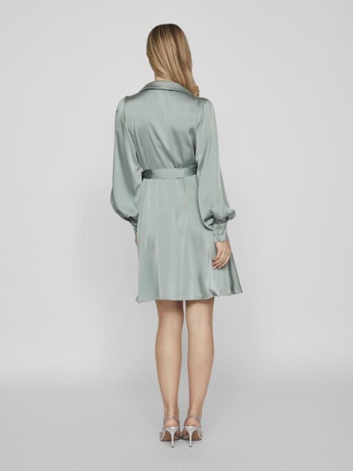 Vila Enna Ravenna Wrap Dress Green Milieu