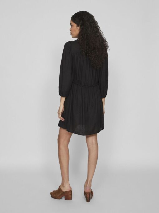 Vila Pricil Linen Blend Dress Black