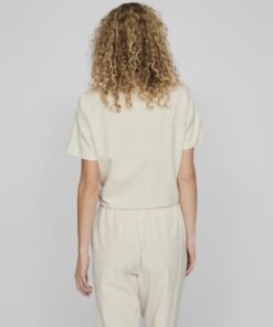 Vila Prisilla Knot Shirt Super Light Natural Melan