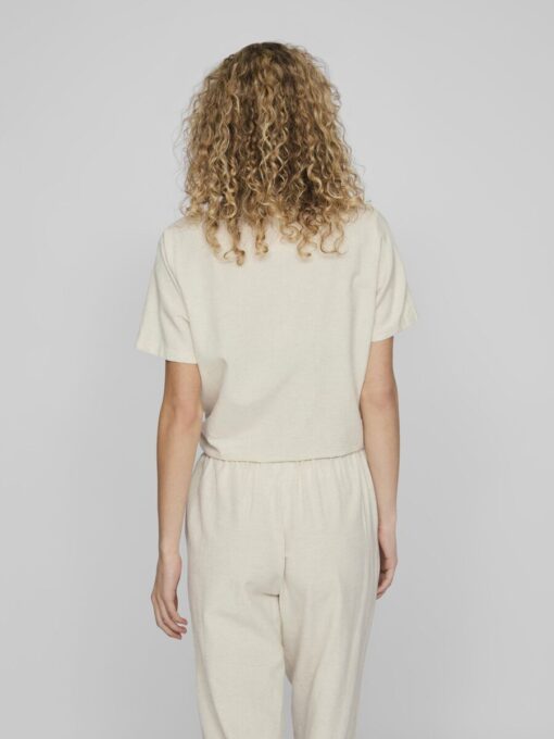 Vila Prisilla Knot Shirt Super Light Natural Melan