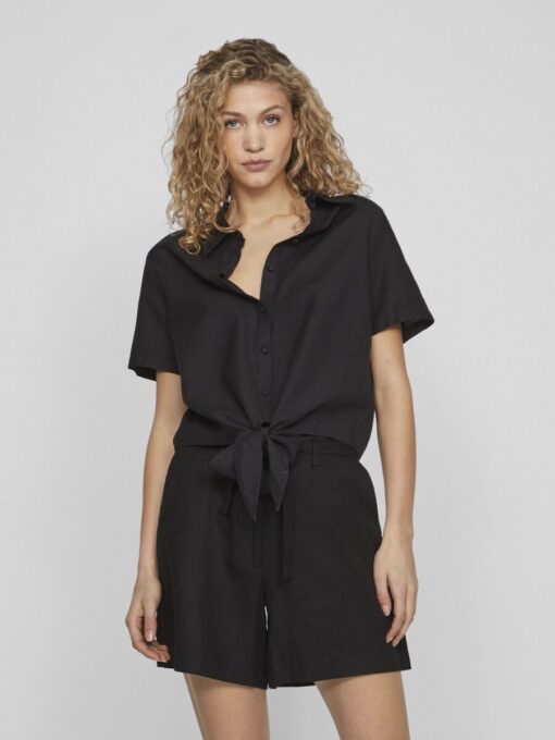 Vila Prisilla Knot Shirt Black