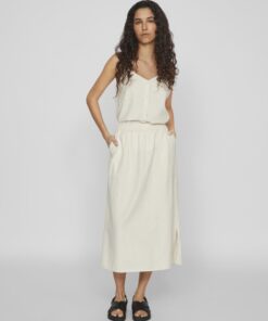 Vila Prisilla Midi Skirt Super Light Natural Melan