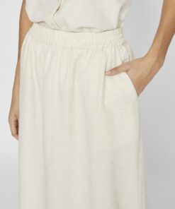 Vila Prisilla Midi Skirt Super Light Natural Melan