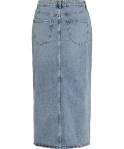 Vila Pia Denim Midi Skirt Light Blue Denim