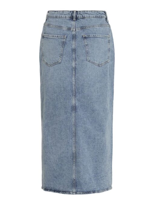 Vila Pia Denim Midi Skirt Light Blue Denim