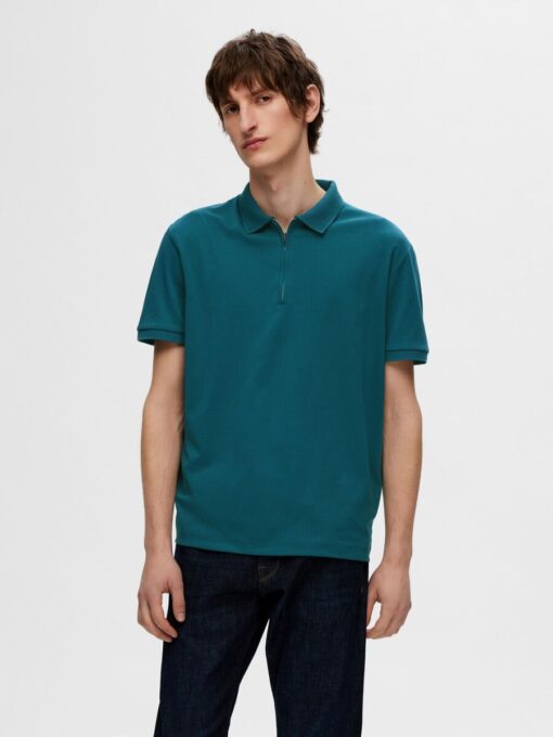 Selected Homme Fave Zip Polo Dragonfly