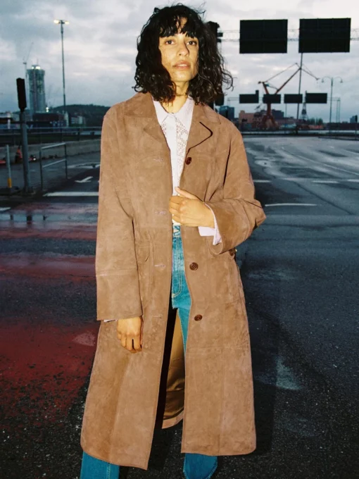 Nudie Jeans Ilse Suede Coat Tobacco