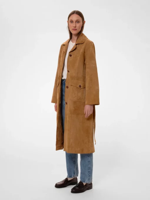 Nudie Jeans Ilse Suede Coat Tobacco