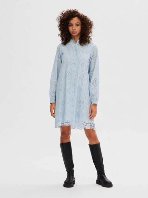 Selected Femme Tatiana Embroidered Dress Cashmere Blue