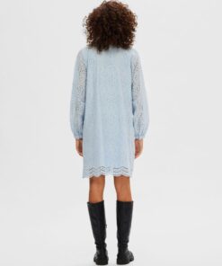 Selected Femme Tatiana Embroidered Dress Cashmere Blue
