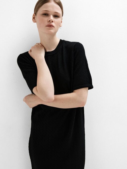 Selected Femme 2/4 Knit Dress Black
