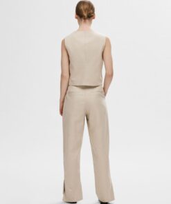 Selected Femme Sine-Eliana Linen Straight Pant Humus