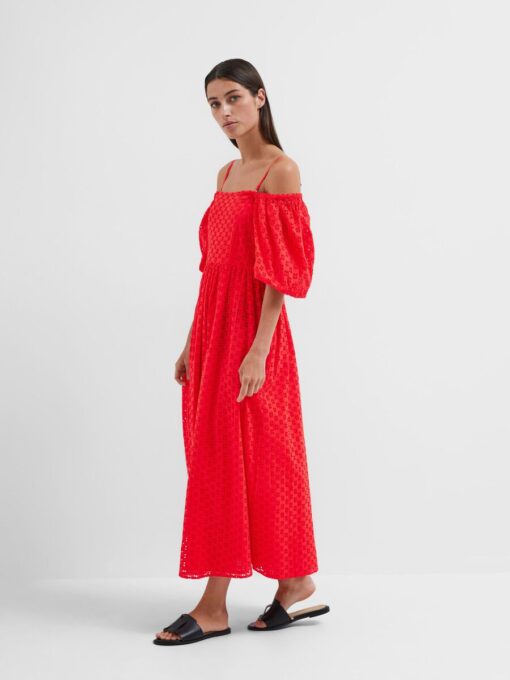 Selected Femme Anelli On Off Ankle Dress Flame Scarlett