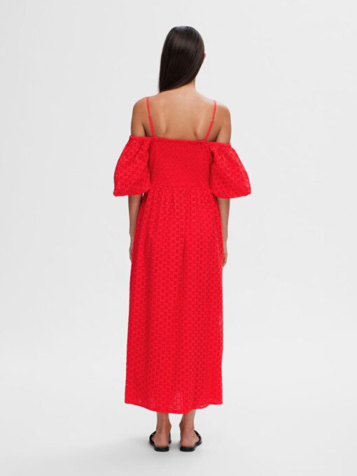 Selected Femme Anelli On Off Ankle Dress Flame Scarlett