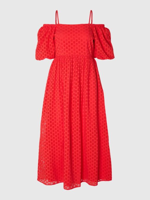 Selected Femme Anelli On Off Ankle Dress Flame Scarlett