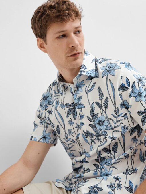 Selected Homme Slimethan Aop SS Shirt Dragonfly
