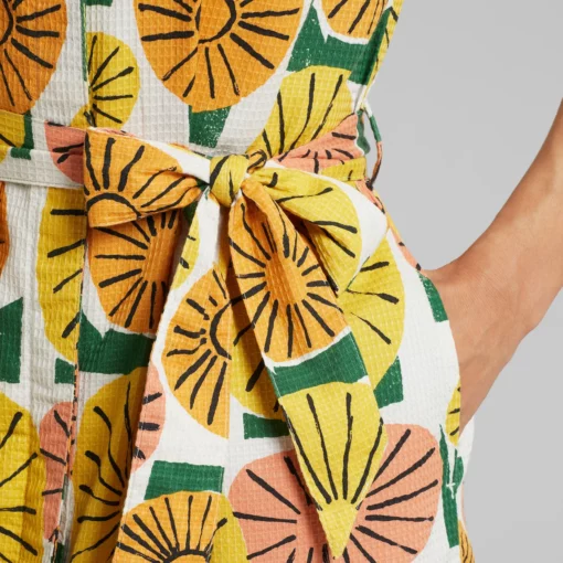 Dedicated Shirt Dress Orrefors Dandelions Oat White