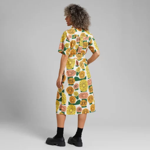 Dedicated Shirt Dress Orrefors Dandelions Oat White