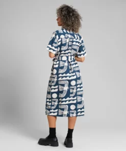 Dedicated Shirt Dress Orrefors Seagulls Majolica Blue