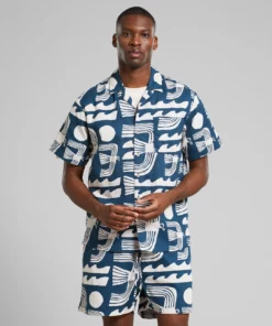 Dedicated Shirt Marstrand Seagulls Majolica Blue