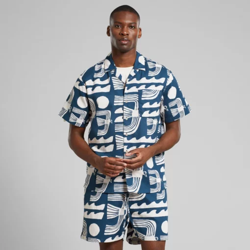 Dedicated Shirt Marstrand Seagulls Majolica Blue