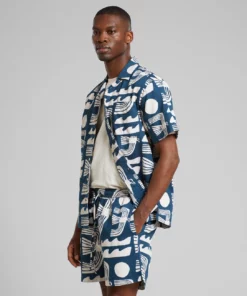 Dedicated Shirt Marstrand Seagulls Majolica Blue