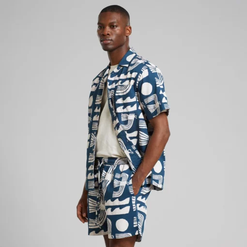 Dedicated Shirt Marstrand Seagulls Majolica Blue