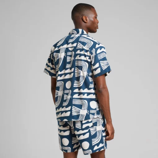 Dedicated Shirt Marstrand Seagulls Majolica Blue