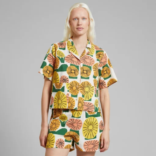 Dedicated Shirt Valje Dandelions Oat White