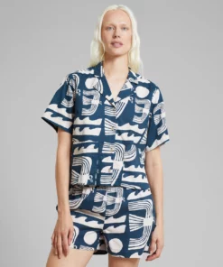 Dedicated Shirt Valje Seagulls Majolica Blue