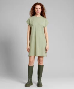 Dedicated T-shirt Dress Eksta Hemp Tea Green