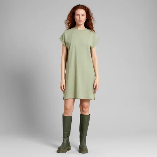 Dedicated T-shirt Dress Eksta Hemp Tea Green