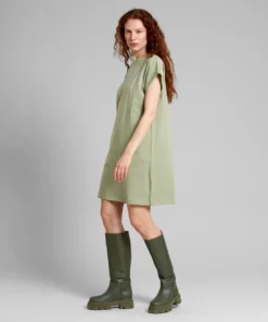 Dedicated T-shirt Dress Eksta Hemp Tea Green