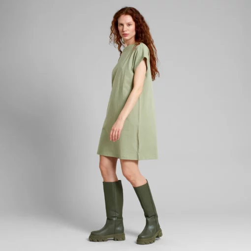 Dedicated T-shirt Dress Eksta Hemp Tea Green