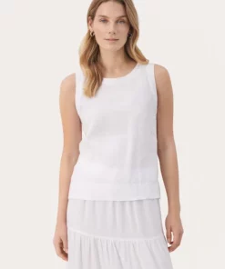 Part Two Gerlinde Linen Top Bright White