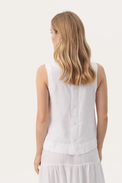 Part Two Gerlinde Linen Top Bright White
