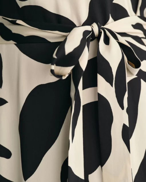 Gant Woman Palm Print Dress Soft Oat