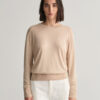 Gant Woman Fine Knit C-Neck Sweater Dry Sand