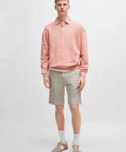 Boss Tailored Linen Shorts Light Beige