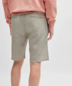 Boss Tailored Linen Shorts Light Beige