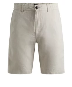 Boss Tailored Linen Shorts Light Beige
