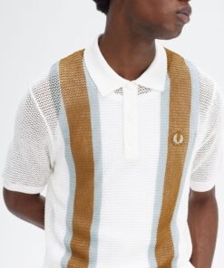 Fred Perry Open Knit Shirt Snow White